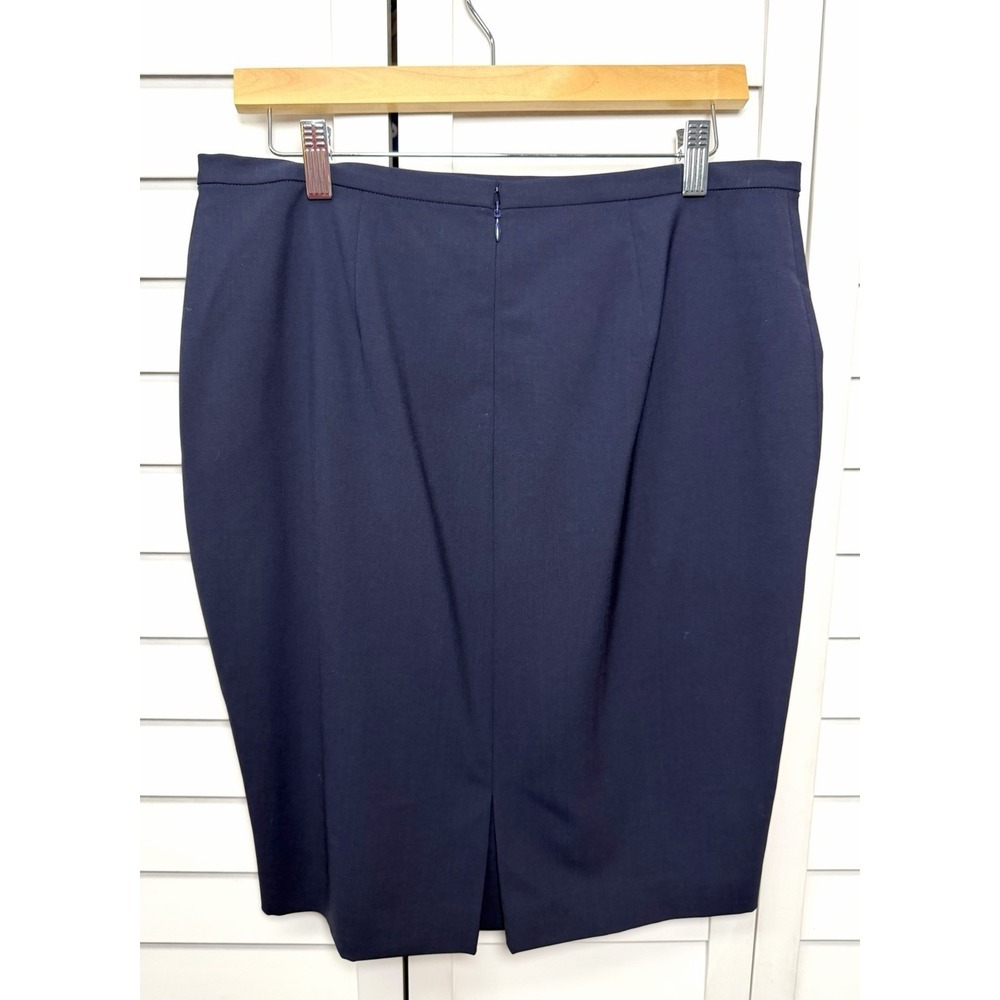 Elie Tahari Wool Knee Length Pencil Skirt Office Career Women's Size 8 Navy NWT - Picture 10 of 10